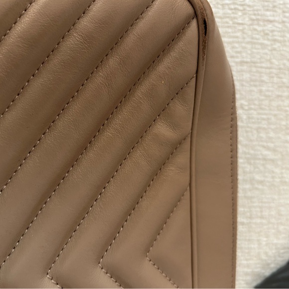 Authentic YSL Calfskin Matelasse Monogram Lou Camera Bag Dark Beige - Picture 11 of 14